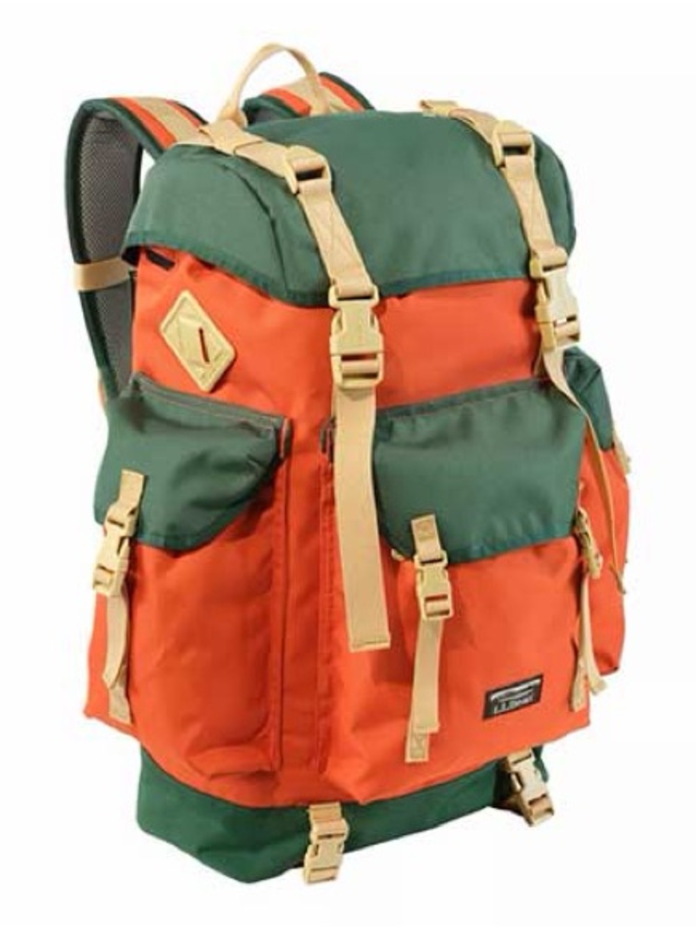 L.L. Bean Continental Rucksack in DISCONTINUED Sail Orange/Pine Green 33L